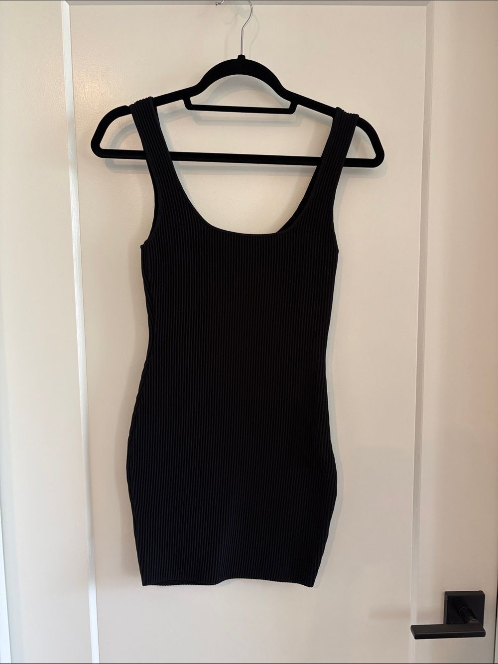 Princess Polly Black Ribbed Tank Dress S/M